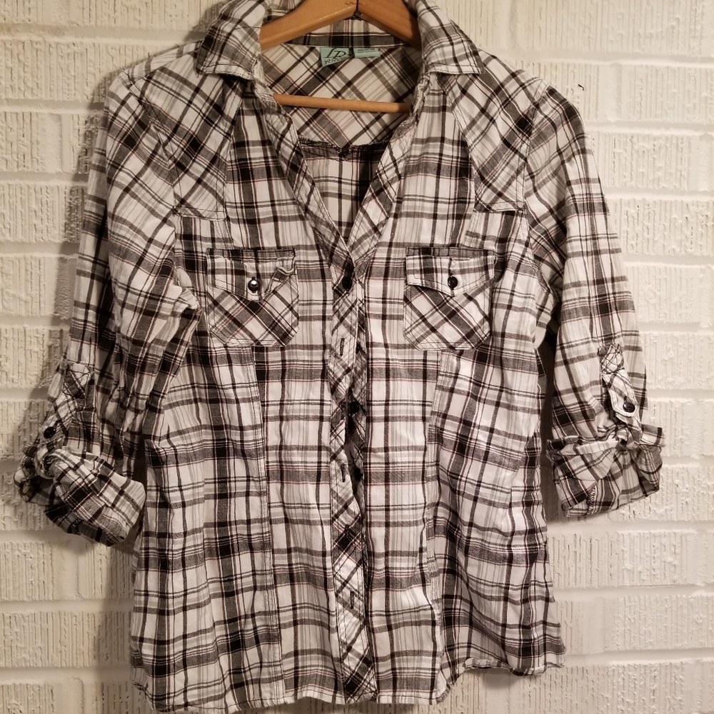 3 for 20 Love Potion plaid button down L